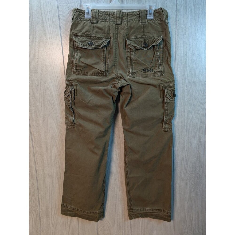 Hollister HOC-22 VTG Rare Y2K Cargo Military style Baggy Pants Green Sz S 32x30 - Picture 4 of 10